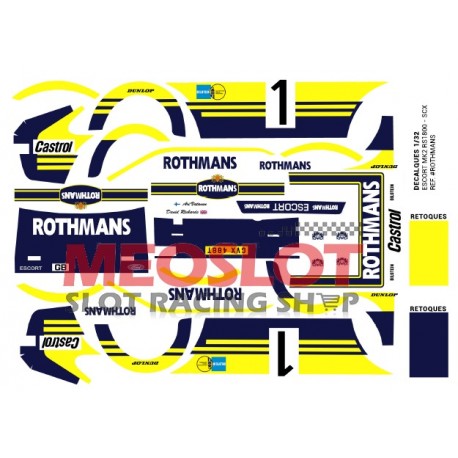 Set de calcas 1/32 - Ford Escort MK2 RS1800 SCX