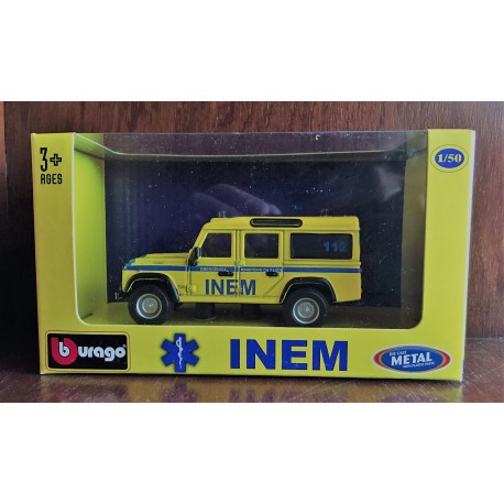 Burago INEM 1/50 Land Rover Defender Amarelo