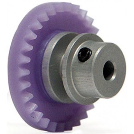 29t Crown, for inline motor - STEP2 - Aluminium for 3/32 axle. With M2 allen screw