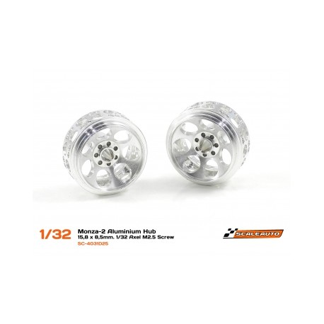 Jante aluminio 15.8x8.5mm. Monza-2 para Eje 3/32 Tornillo M2.5