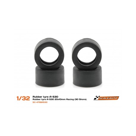Pneu A-S30 20x10mm Racing Slick (Shore 30) para jante de 15,8 a 17mm