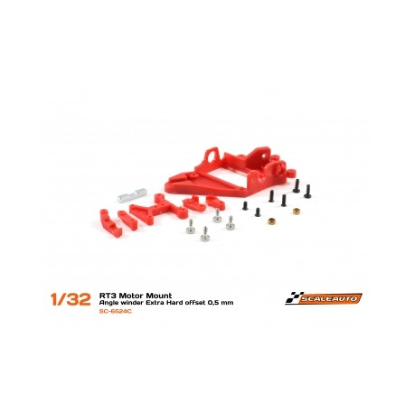 Bancada Motor Anglewinder RT3 Offset -0.5mm Extra-Hard (vermelho) SCALEAUTO