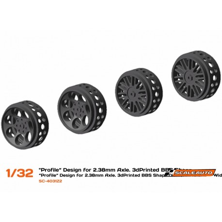 Jantes 3DP BBS para eixo 2,38mm diâmetro 16,5mm x 8mm