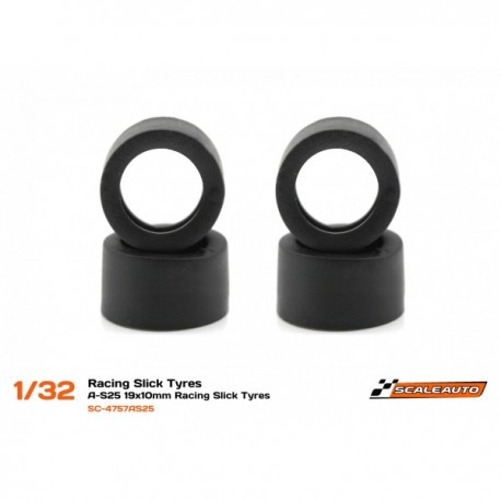 Pneus em borracha A-S25 19mm X 10mm Racing (25 Shore)