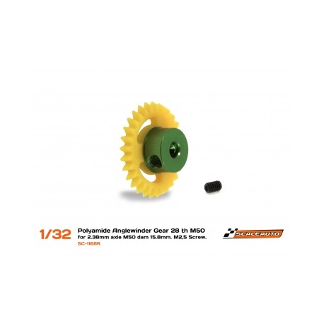 Corona 28d. M50 Polyamide Anglewinder 25° Procomp-RS para eje 2.38mm ø15.8mm. Tornillo M2,5