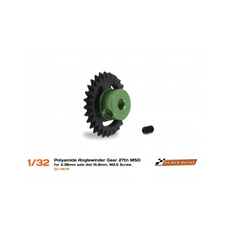 Crown 27t. Procomp-RS M50 Anglewinder 25° for axle 2.38mm ø15.8mm. Screw M2,5