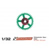 Scaleauto 1/32 sidewinder nylon crown gear 34t for 3/32" axle. Green