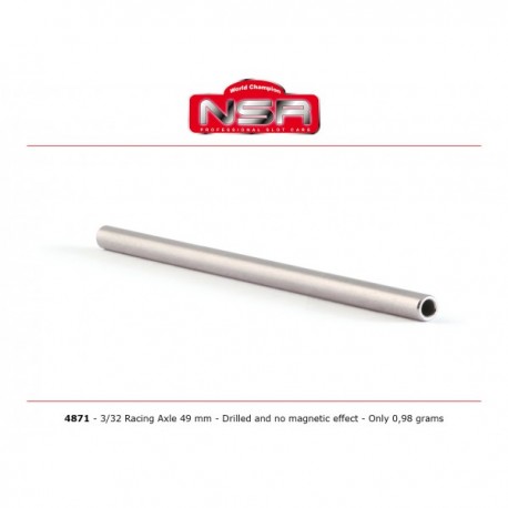 Racing axle Ø 3/32" 49mm - Drilled & No magnetic effect - 0.98g