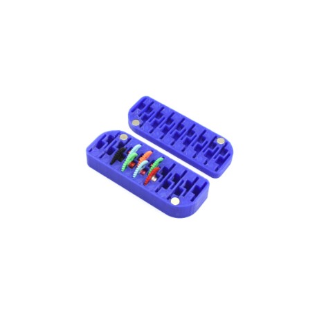 Caja 3DP para Coronas Sidewinder 1/32 de ø18-19mm. (Para 17 unidades). Impresa en Color Azul.
