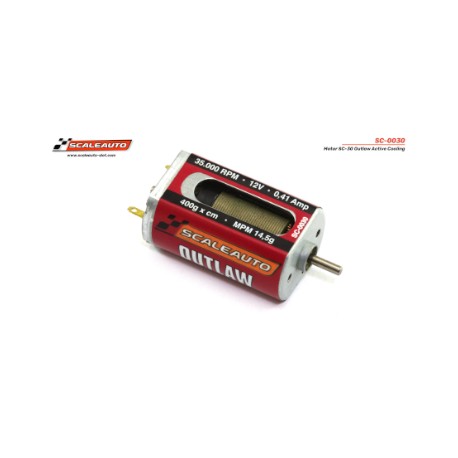 Motor SC-30 Outlaw Active Cooling System 35000 rpm, 0,41 Amp. 400 gr* cm, LONG-CAN Size: 32x20x15.3mm. Sealed Endbell