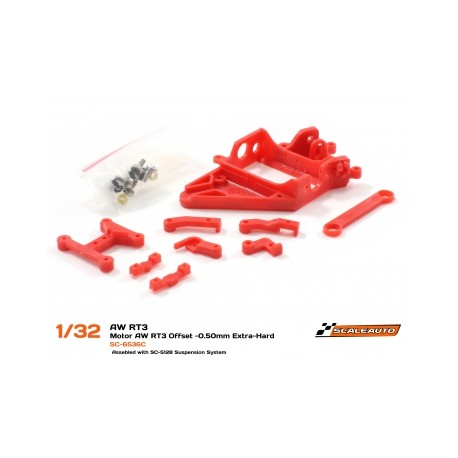 AW RT3 Offset Suporte Motor -0,50mm Extra-Hard (Vermelho)