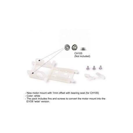 MOTOR SUPPORT SIDEWINDER OFFSET 1MM EVO6 P RODAM