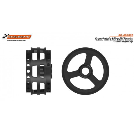 3DP Plastic Rim 15.5x8.5mm. Extreme Design for Eje 2.38mm.