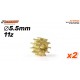 11d sprocket Brass ø5,5mm for 2mm shaft.