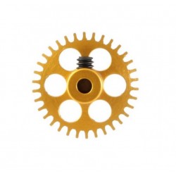 Crown 34 d. 15º anglewinder for 3/32" shaft .050" screw. Diameter 16.8mm. Lightened Aluminum. Yellow