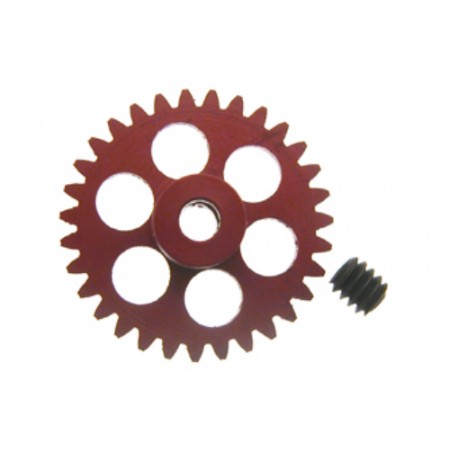 Crown 31 d. 15º anglewinder for 3/32" shaft .050" screw. Diameter 16.8mm. Lightened Aluminum. red