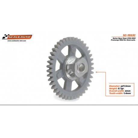 Coroa 41d. M50 Nylon Procomp-RS4 para eixo de 3mm.