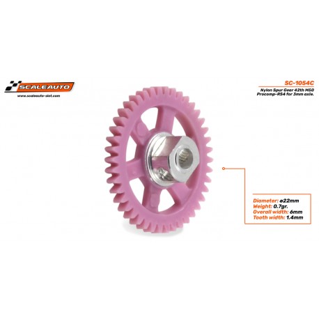 Coroa 42d. M50 Nylon Procomp-RS4 para eixo de 3mm.