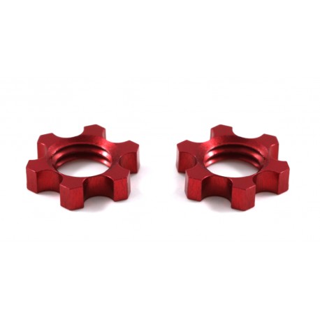 Porca em Alumínio Aligeirado para Guia 3/16 Anodizada em Vermelho.