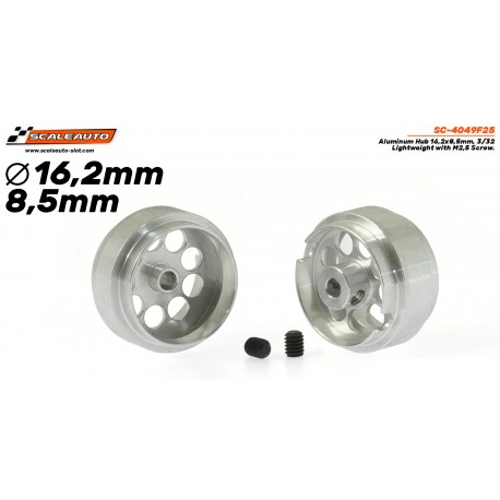 JANTES ALÚMINIO 17.2×8.5mm. Lightweight, eje 3/32 diam ext. 15mm