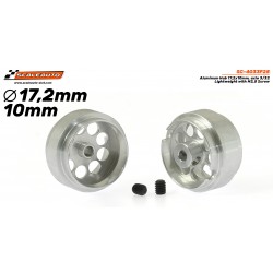Jantes aluminio 17,2x10mm. Lightweight, eje 3/32 diam ext.15mm.