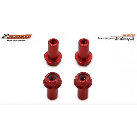 Tampa de fixação H 6mm em alumínio vermelho com cabeça hexagonal auto-blocante