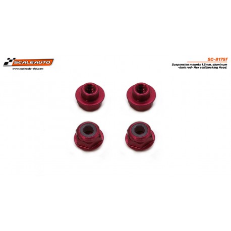 Tampa de fixação em alumínio vermelho escuro H 1,5 mm com cabeça hexagonal autoblocante