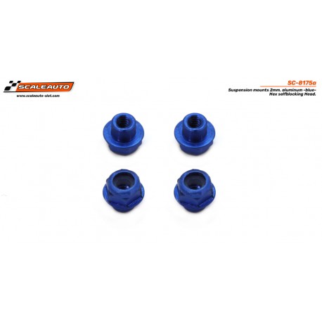 Tampa de fixação em alumínio azul H 2mm com cabeça hexagonal autoblocante