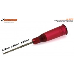 Alargador Pro Evo3 com cabo de plástico e alumínio vermelho para 2 mm, 3 mm e 3/32"