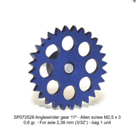 Coroa Z28 x 16,8 engrenagem angular 11 graus AZUL