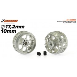 Jante Aluminio 17.2x10mm. Monza-2 para Ejes 2,38mm y Tornillo M2,5. Peso: 0,95gr.