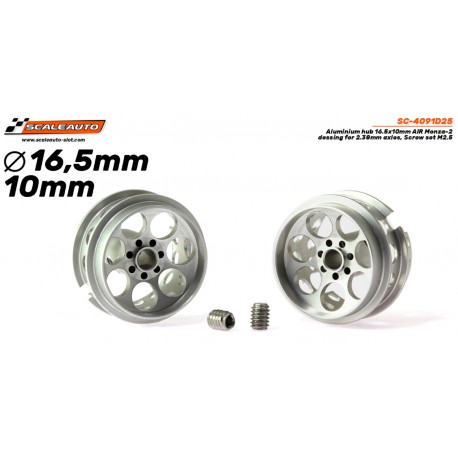Jante Aluminio 16,5x10mm. AIR Monza-2 para Eje 3/32 con Tornillo M2,5.
