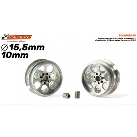 Jante Aluminio 15,5x10mm. AIR Monza-2 para Eje 3/32 con Tornillo M2,5