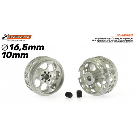 Jante Aluminio 16,5x10mm. Monza-2 para Eje 3/32 con Tornillo M2,5. Novedad