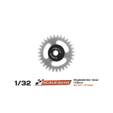 CREMALHEIRA 31d. Anglewinder Ø17.0mm en Nylon Gris para Eje de 3/32 (2.38mm) y Tornillo M2.