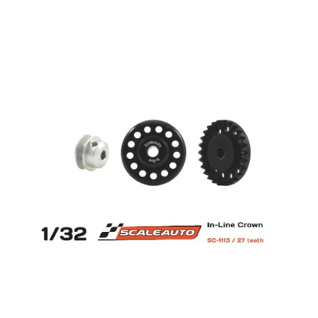 CREMALHEIRA 27d. In-Line en Nylon Negro para Eje 3/32 (2.38mm) y Tornillo M2.