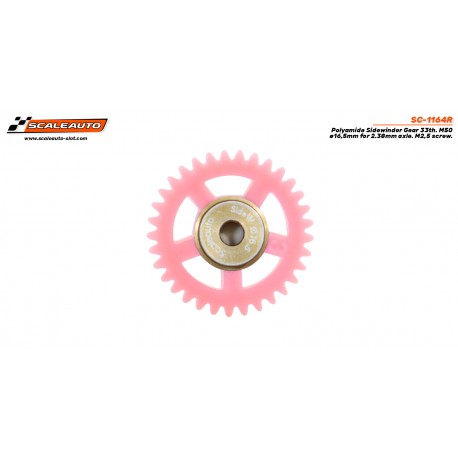 Cremalheira 33d. Sidewinder M50 ø16,5mm Procomp-RS Poliamida para eixo de 2,38mm e parafuso M2,5