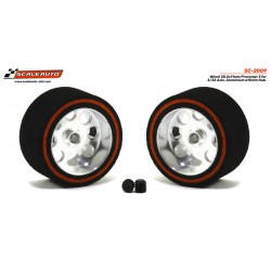 Pneu ESP. 20,5x11mm. Procomp-3 para eixo de 3/32" (2,38mm). Aro de alumínio ø15mm