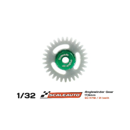 CREMALHEIRA 31d. Anglewinder Ø17.0mm Reverse en Nylon Gris para Eje de 3/32 (2.38mm) y Tornillo M2.