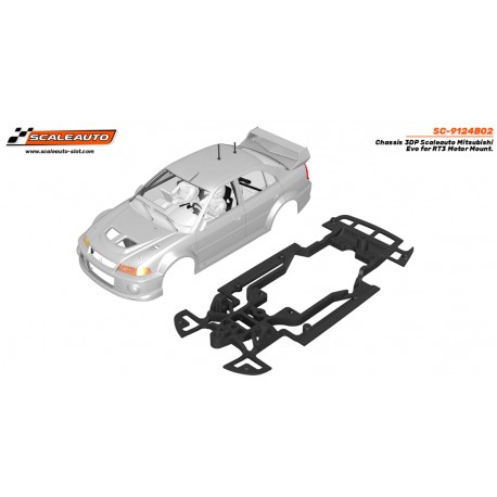 Chassis 3DP Scaleauto Mitsubishi Evor para suporte de motor RT3