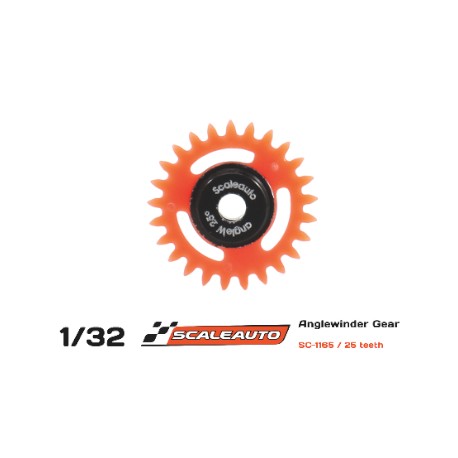 Cremalheira 25d. Anglewinder 25° Procomp-RS en Nylon Laranja para Eje 3/32 (2.38mm) e parafuso M2.