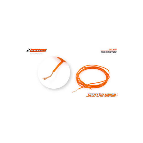 1.5mm cable. Orange silicone-coated. 2 meters.