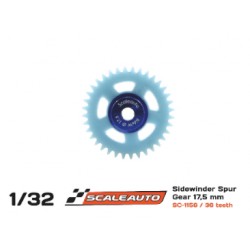 Cremalheira 36d. Sidewinder Ø17.5mm Procomp-RS Nylon Azul para Eje 3/32 (2.38mm) y Tornillo M2. Scaleauto