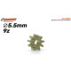 Pinhão Ergal de 9 dentes. ø5,5 mm para eixo de 2 mm.