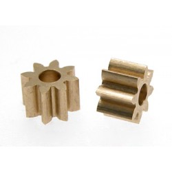Brass Pinion 8 Tooth M50 for 2mm motor axle. Ø 5,4mm