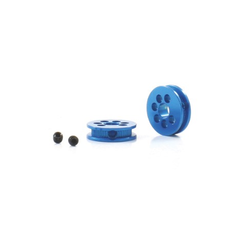Poli Alumino mecanizado 8mm diam. para eje 3/32. Azul