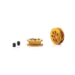 Friction traction pulley 6.5mm x 3:32" axle, Golden