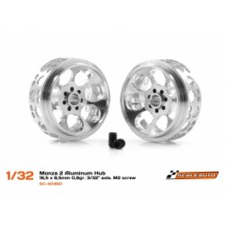 Jante aluminio 16.5x8.5mm. Monza-2 para Eixo 3/32 com parafuso M2. Peso 0,80 gr.